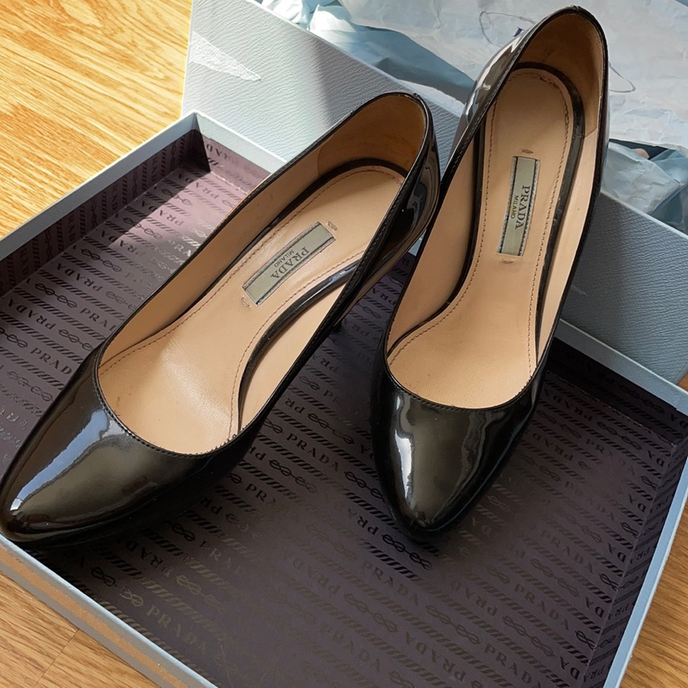 PRADA size35.5 black heels AUTHENTIC